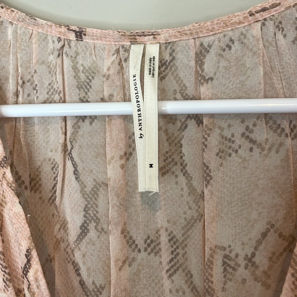 Anthropologie Midi V-Neck Flutter Sleeve Dress Size Medium - Picture 5 of 16